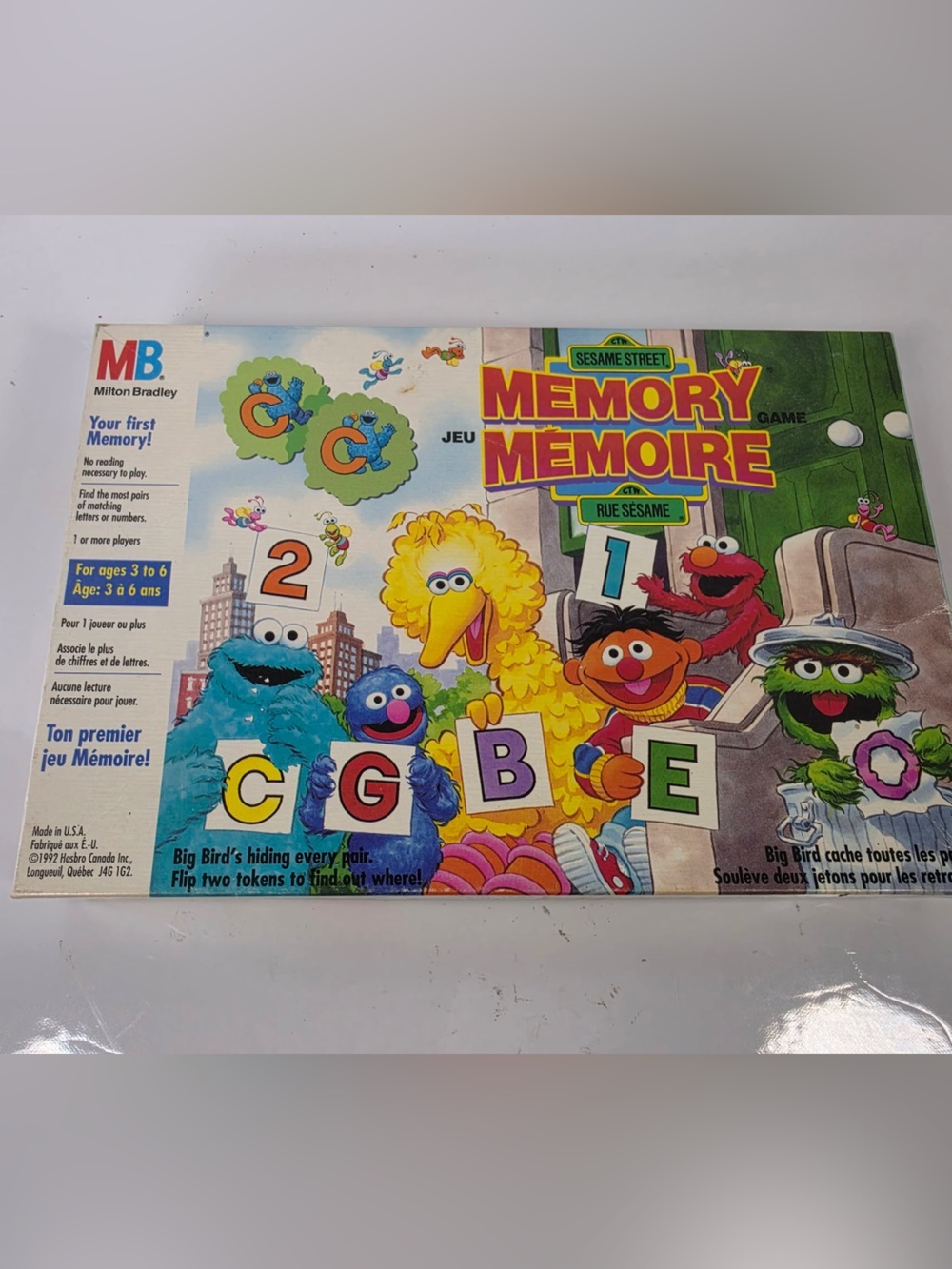 Vintage 1990 Milton Bradley Sesame Street Memory Matching Card Game